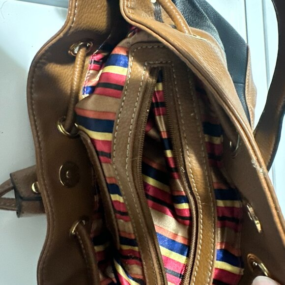 Tignanello 2 Tone Brown and Black Social Status Purse - Picture 5 of 6